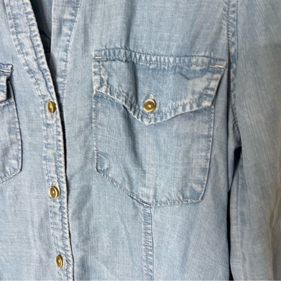 Bella Dahl blue chambray button down shirt size XSMALL - Picture 7 of 8